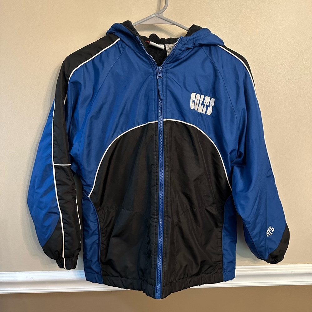 Vintage 1990s NFL Colts Kids Blue and Black Puffer Jacket